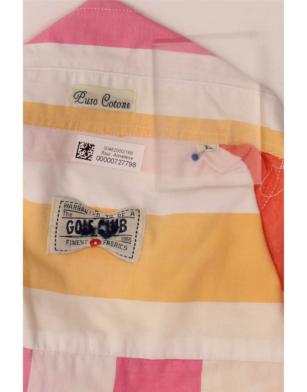 Camicia vintage da uomo a maniche corte in cotone a righe multicolori