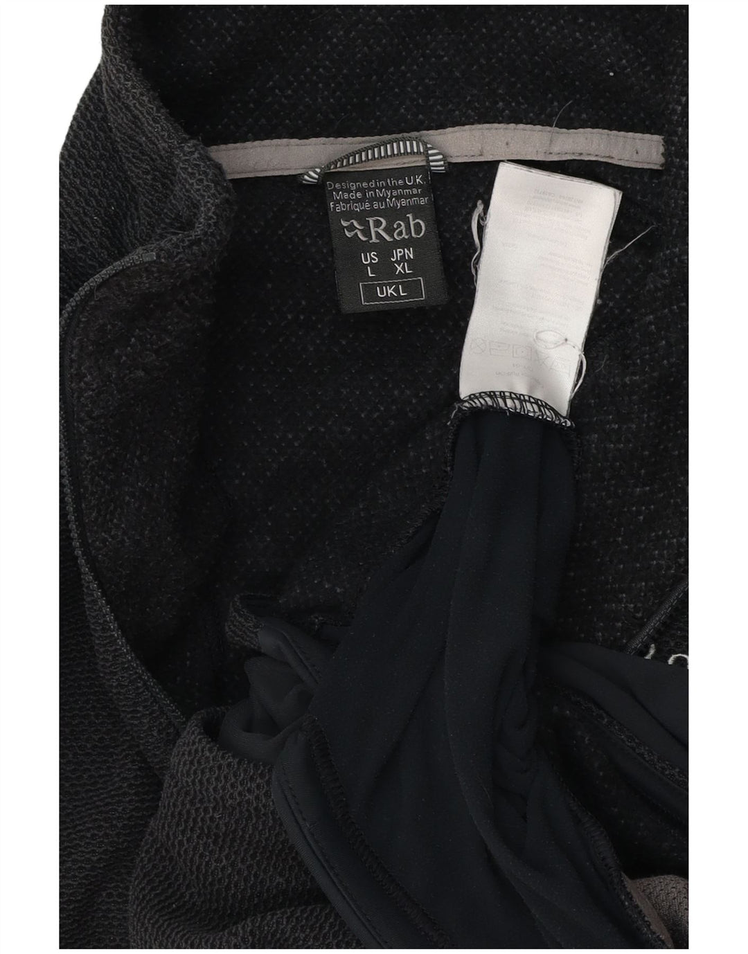 RAB Felpa da uomo con collo con zip, maglione grande, poliestere color block nero