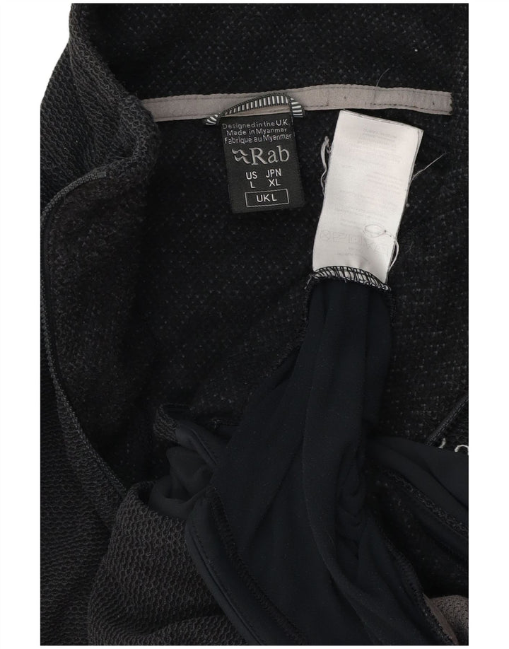 RAB Felpa da uomo con collo con zip, maglione grande, poliestere color block nero