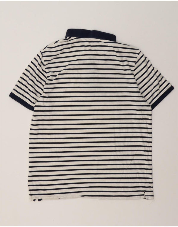 Polo da uomo Lyle & Scott grande in cotone a righe bianche