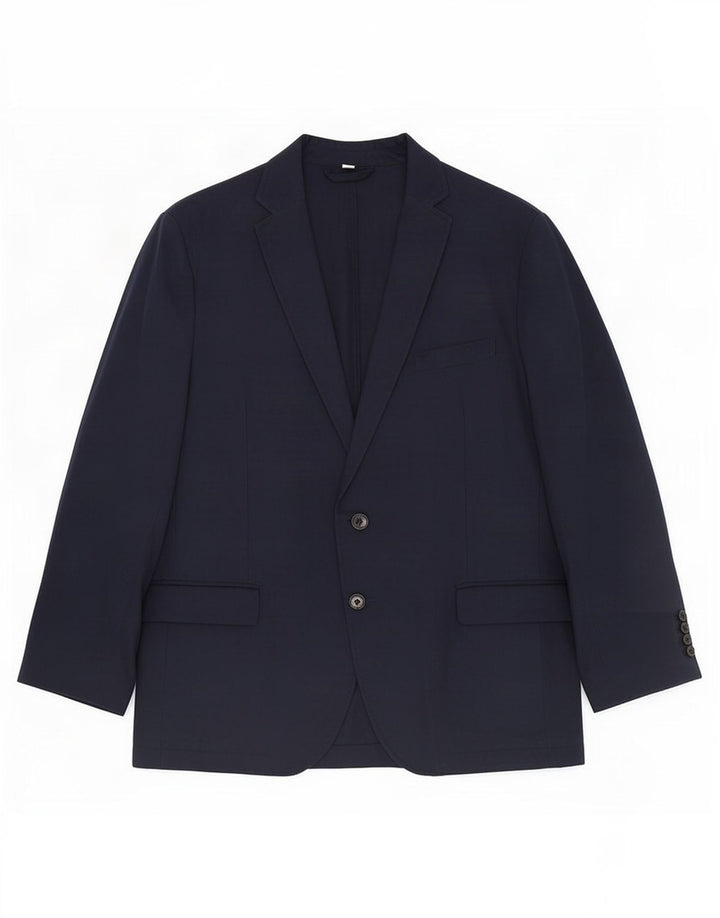Giacca blazer a 2 bottoni da uomo Marks & Spencer UK 44 XL cotone blu navy