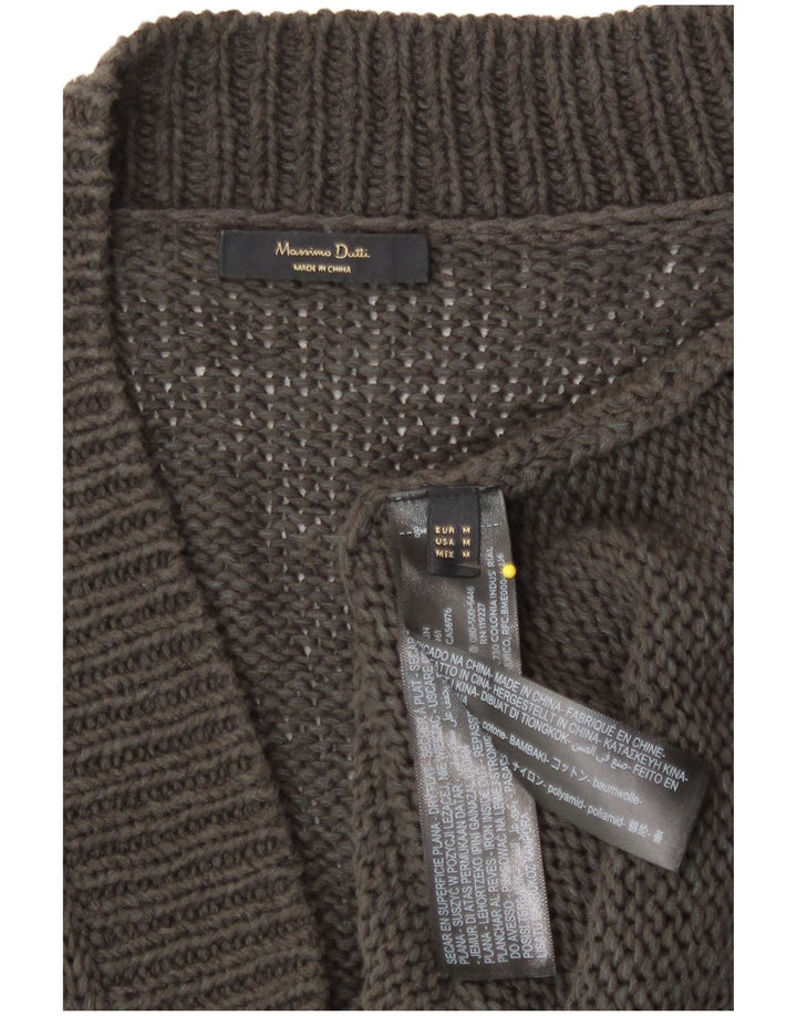 Maglione cardigan da donna Massimo Dutti UK 12 Cotone grigio medio