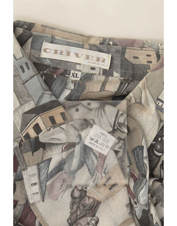 Camicia grafica da uomo Criver XL in viscosa multicolore