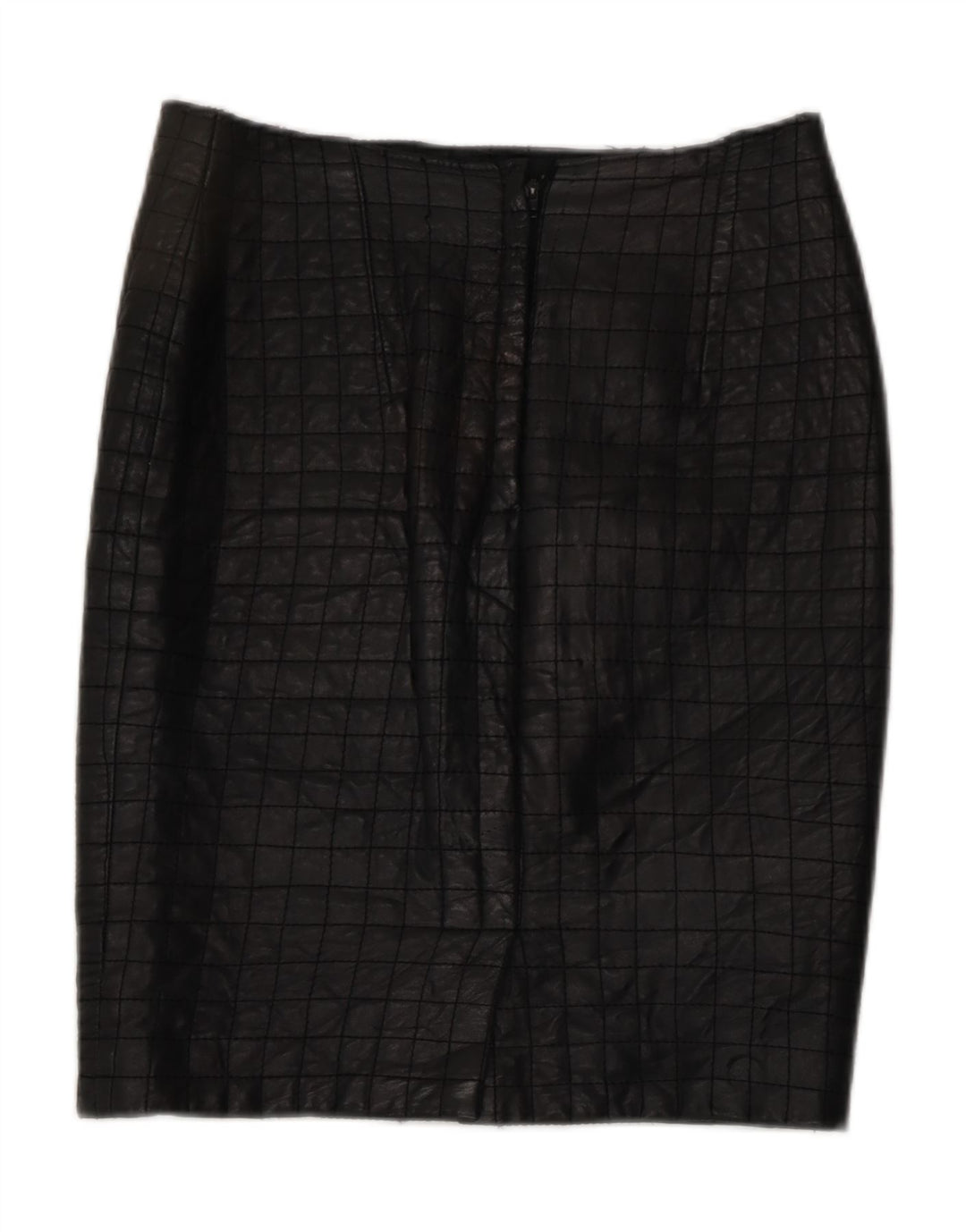 VINTAGE Womens Leather Skirt W28 Medium Black Vintage Vintage and Second-Hand Vintage from Messina Hembry 