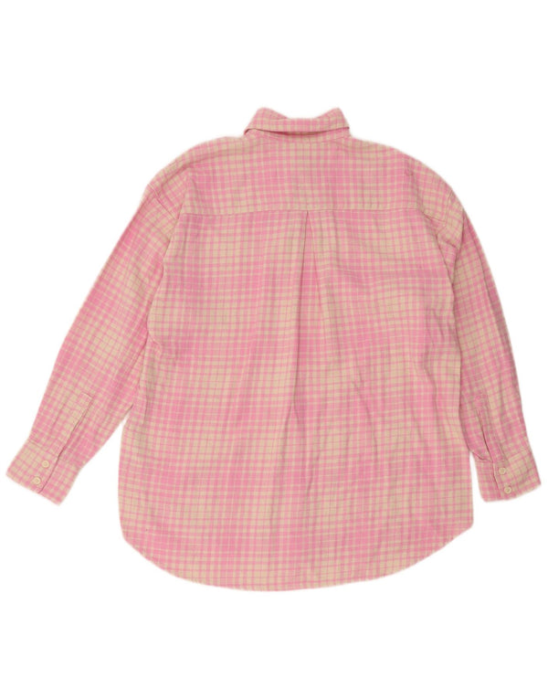 Abito camicia in flanella da donna Levi's UK 10 piccolo cotone a quadri rosa