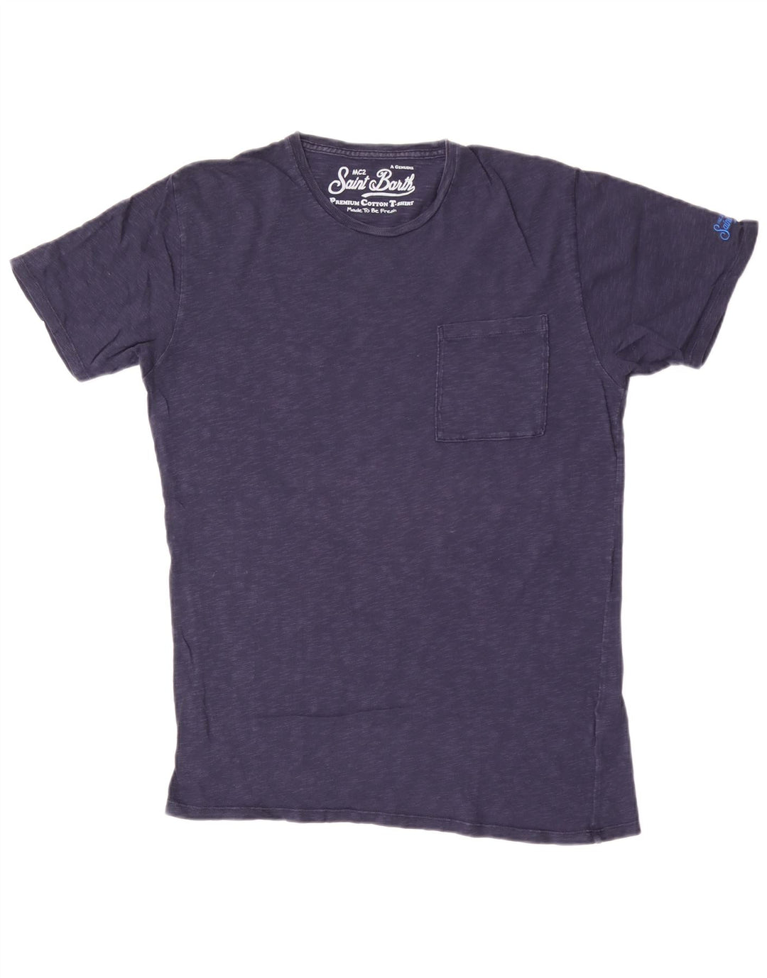 T-shirt da uomo MC2 SAINT BARTH Top medio in cotone screziato blu navy