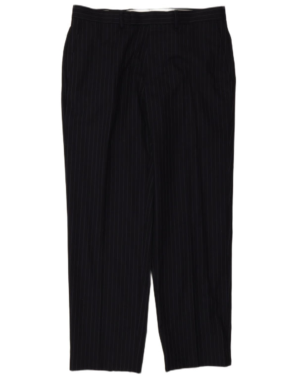 Pantaloni da abito vestibilità regolare da uomo Marks & Spencer W34 L31 blu navy a righe