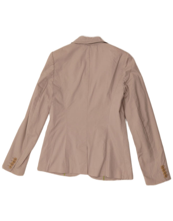 Giacca blazer a 2 bottoni da donna Tommy Hilfiger UK 8 piccola in cotone bianco sporco