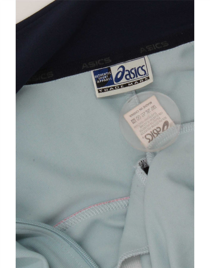 Giacca da ginnastica da uomo Asics, giacca in poliestere color block blu medio