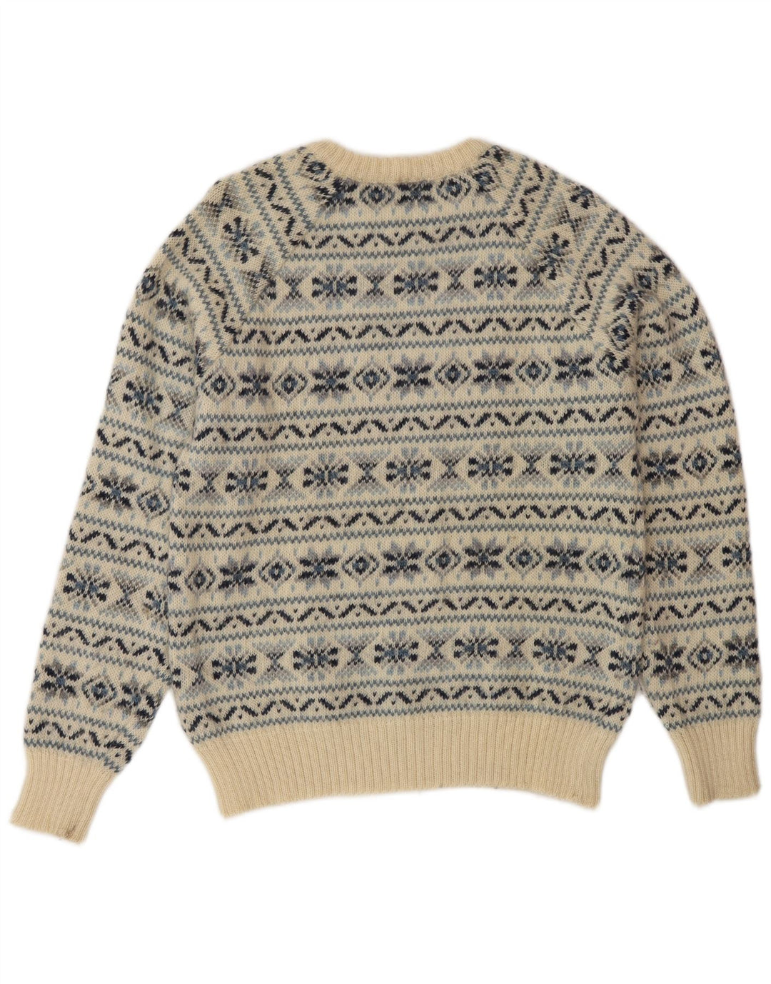 Maglione maglione girocollo da uomo Silvy IT 48 Beige medio Fair Isle
