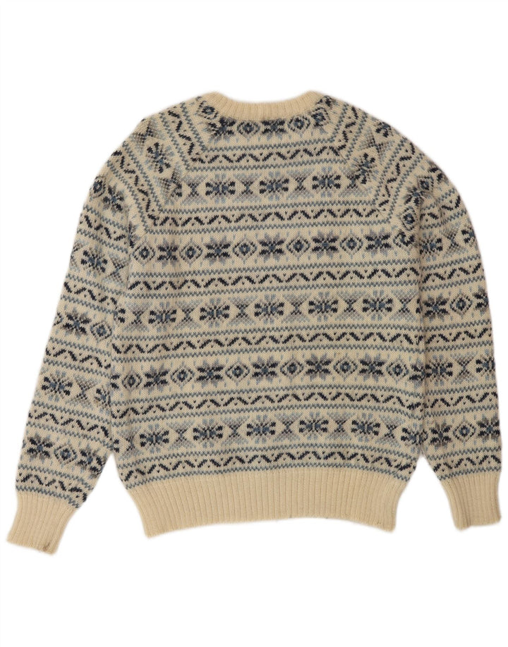Maglione maglione girocollo da uomo Silvy IT 48 Beige medio Fair Isle