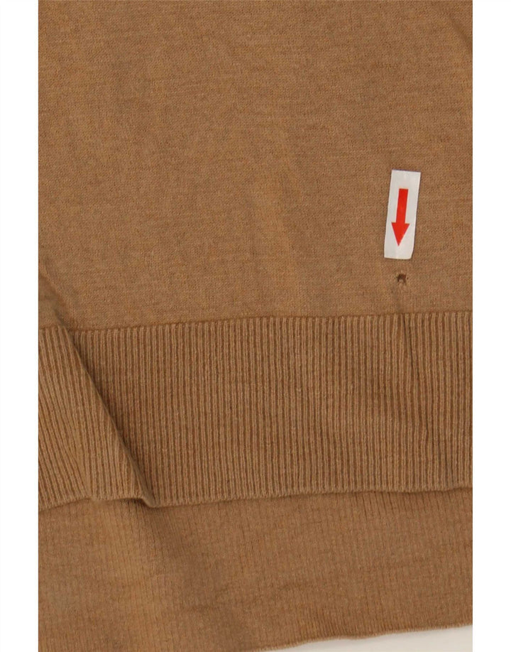 Maglione da donna con scollo a V Massimo Dutti UK 12 Lana beige medio