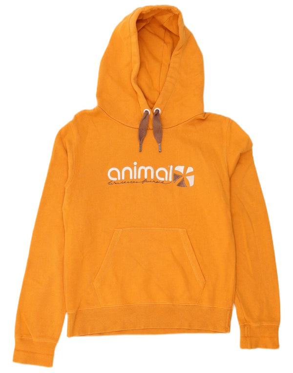 Maglione con cappuccio grafico da donna Animal UK 12 Cotone giallo medio