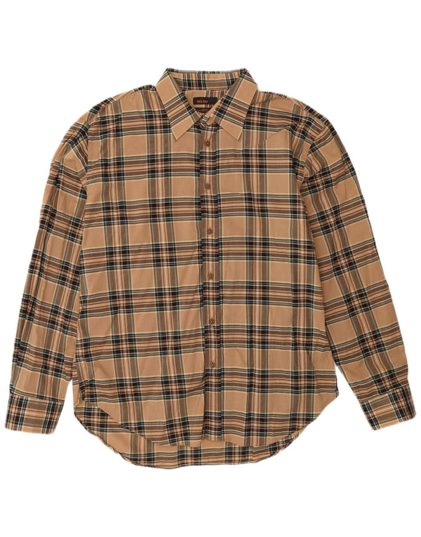 Camicia Zara da uomo 2XL in cotone scozzese beige