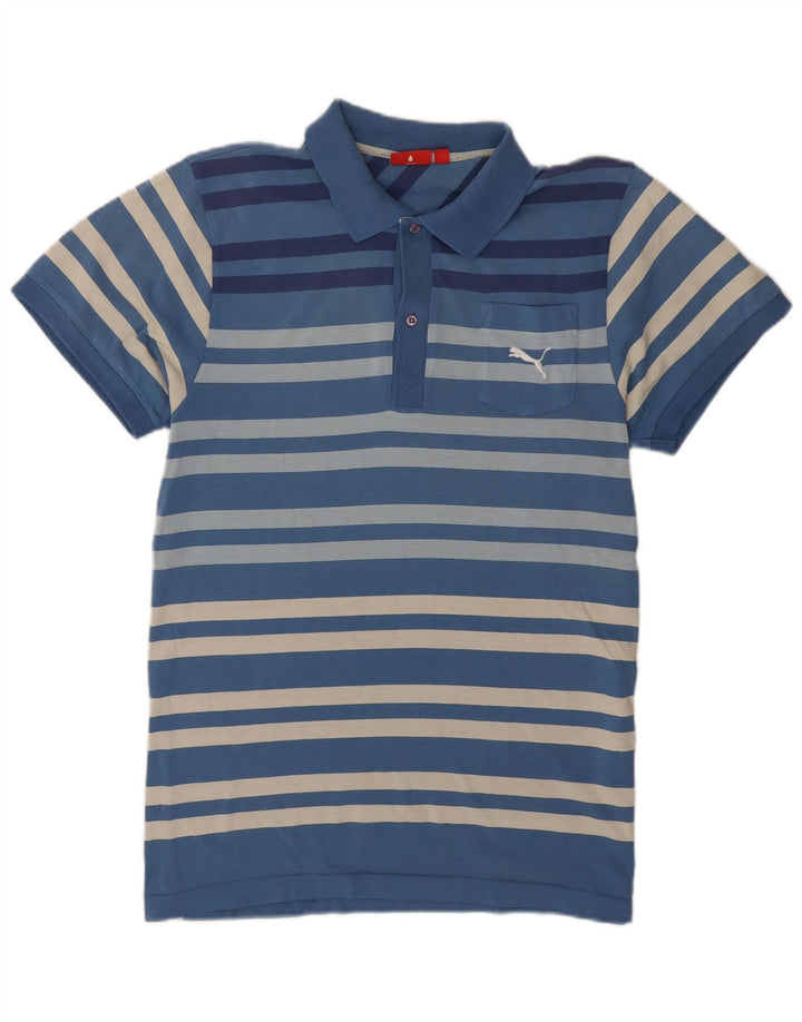 Polo da uomo Puma a righe blu medio