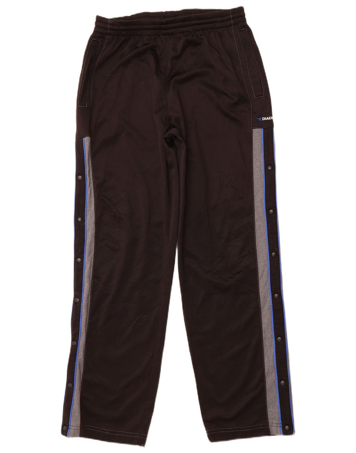 DIADORA Pantaloni da tuta da uomo UK 40 Large Nero Colourblock Poliestere