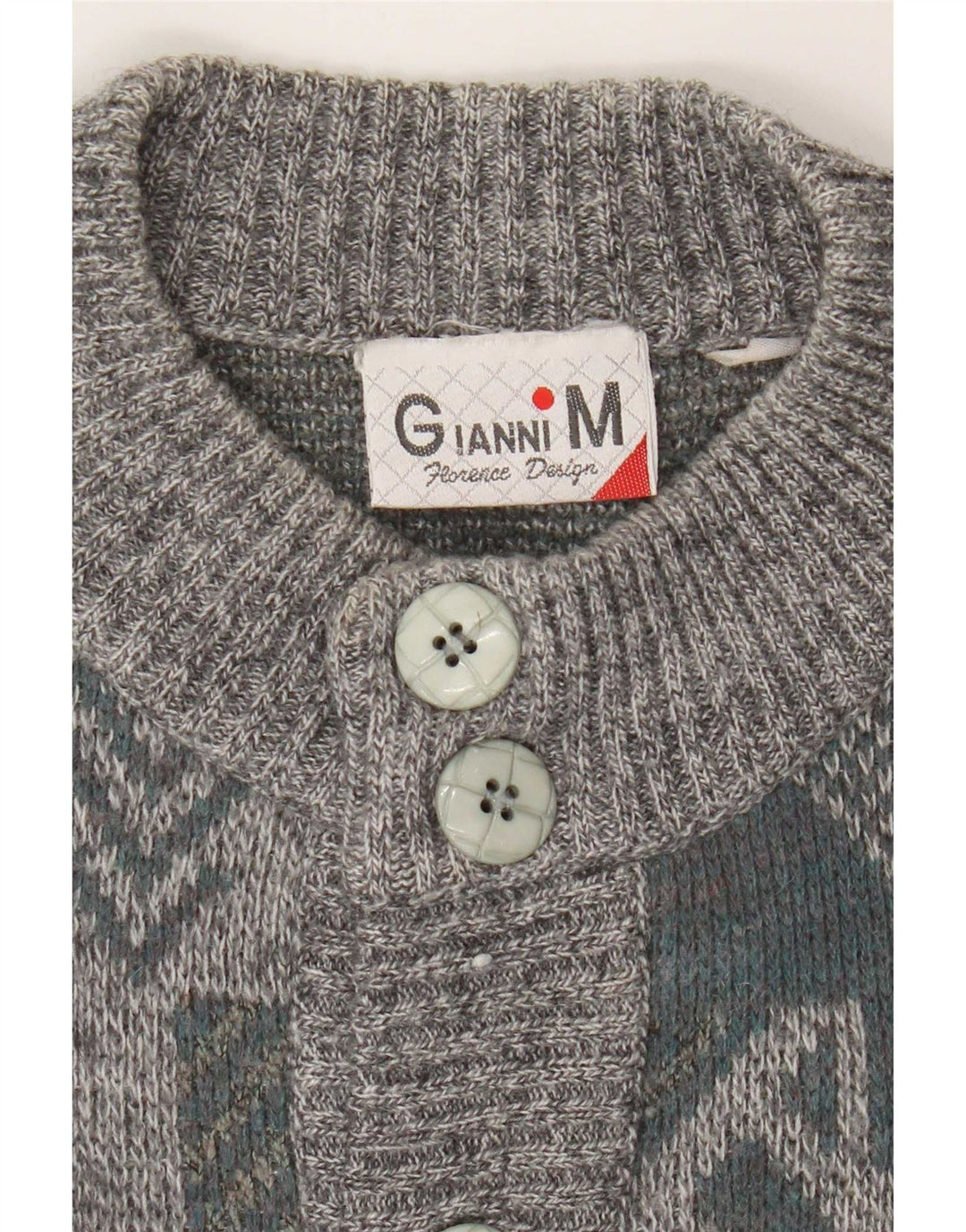 Maglione cardigan ampio da uomo Gianni, grigio medio geometrico