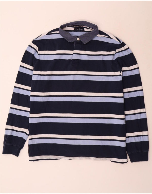 Polo da rugby da uomo Marks & Spencer Blue Harbour 3XL a righe blu scuro
