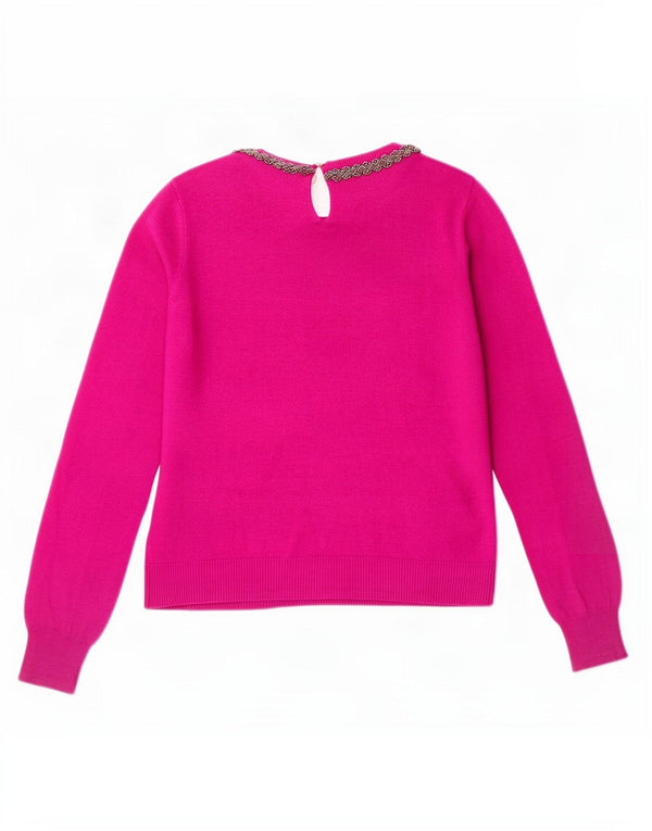 Oasis Womens Boat Neck Jumper Sweater UK 10 Small Purple Cotton