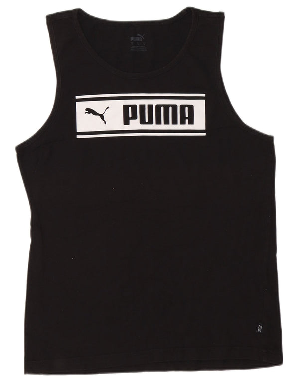 Canotta grafica da uomo Puma Small in cotone nero