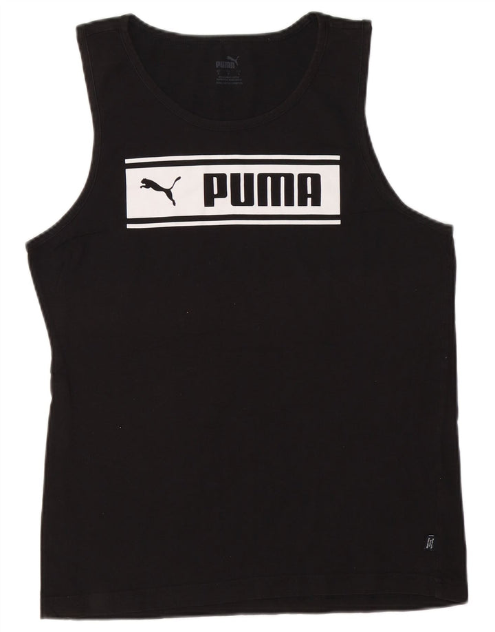 Canotta grafica da uomo Puma Small in cotone nero