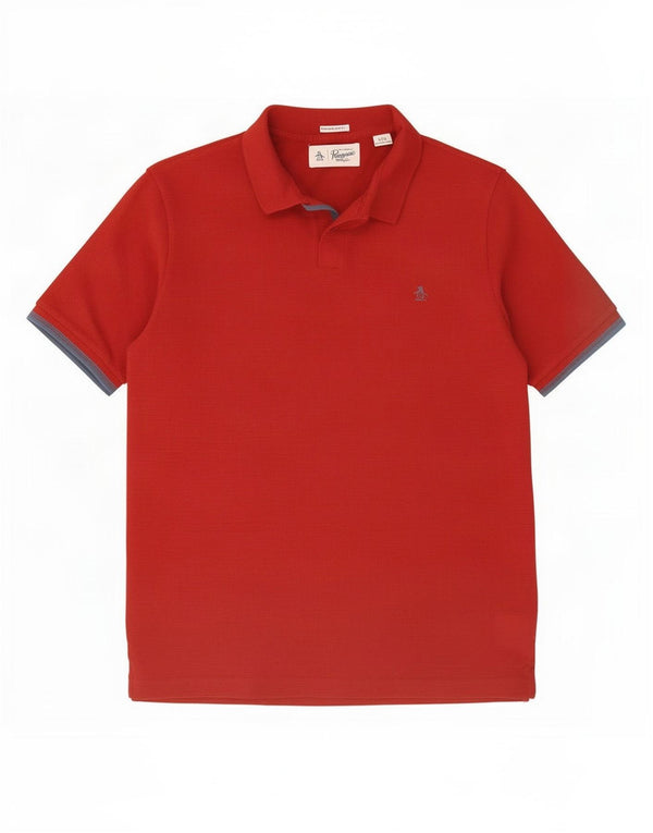 Polo da uomo Penguin Heritage slim fit, grande cotone a righe marrone