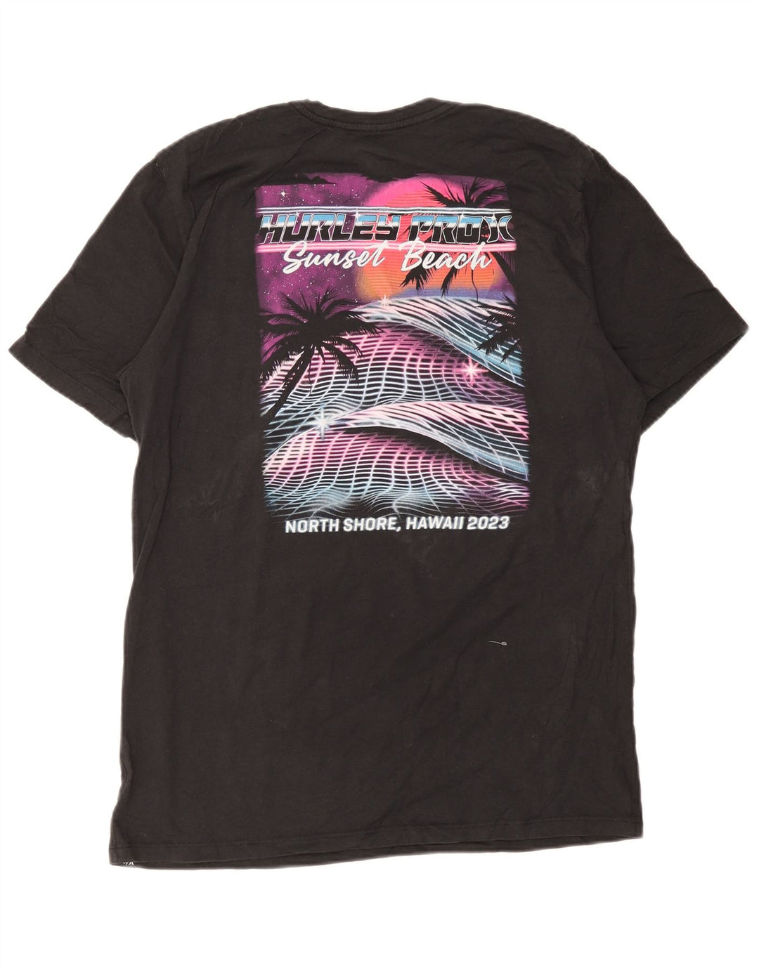 T-shirt grafica da uomo Hurley Top grande in cotone nero