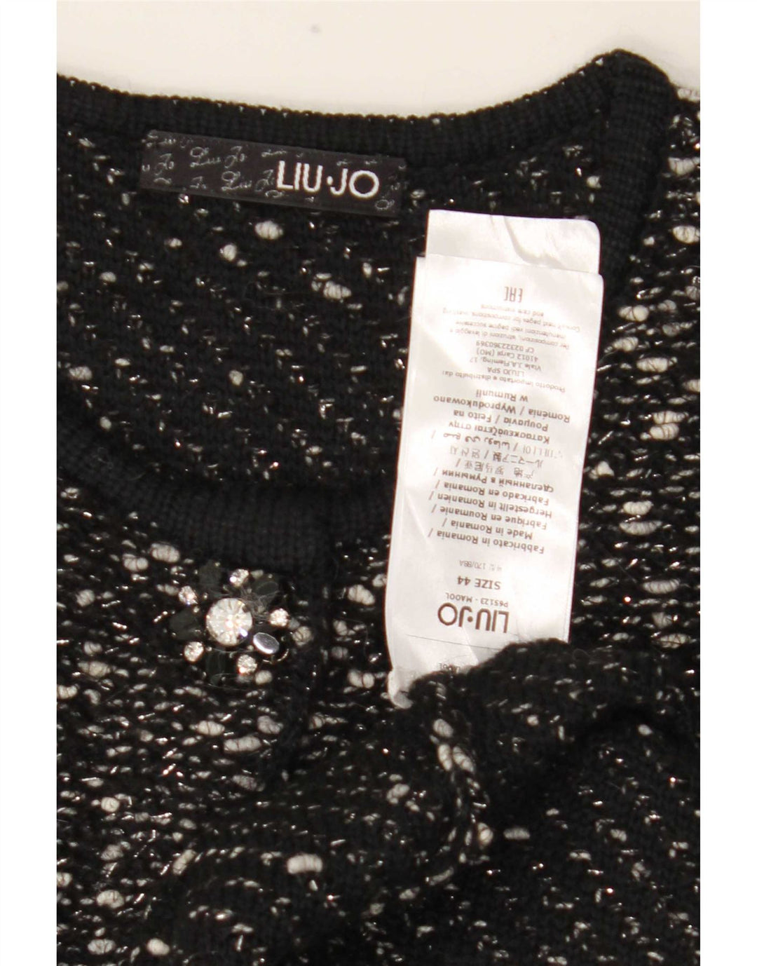 Maglione cardigan a maniche corte da donna Liu Jo IT 44 medio nero