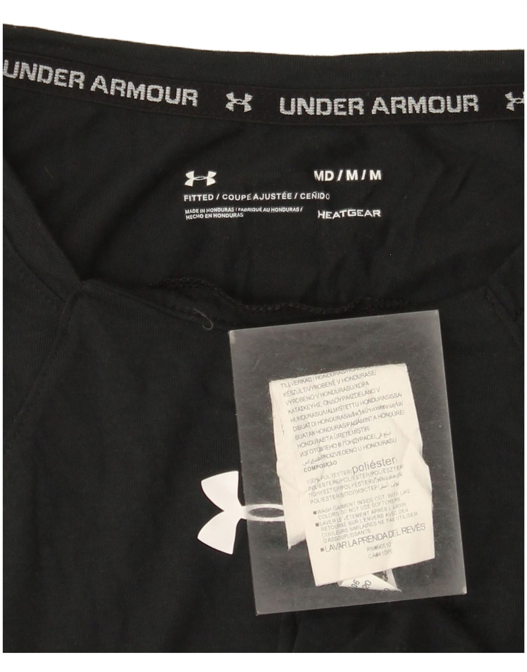 Canotta grafica aderente da uomo Under Armour, poliestere nero medio