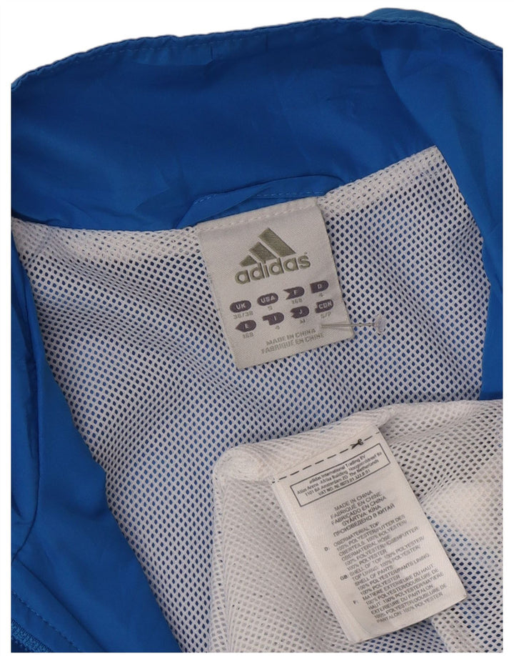 Giacca antipioggia da uomo Adidas UK 36/38 Small Blu Colourblock Poliestere