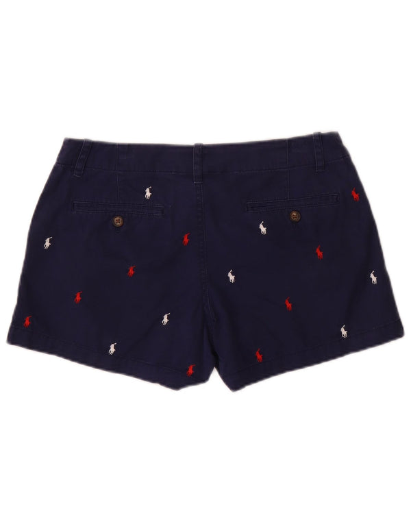 POLO RALPH LAUREN Pantaloncini chino da donna US 0 XS W30 Blu navy maculato