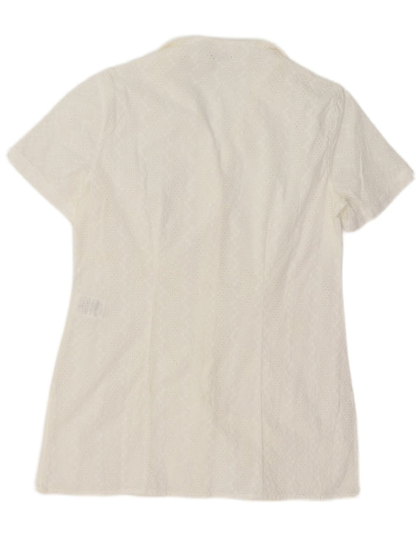 Abito chemisier a maniche corte da donna Naracamicie UK 12 cotone bianco medio