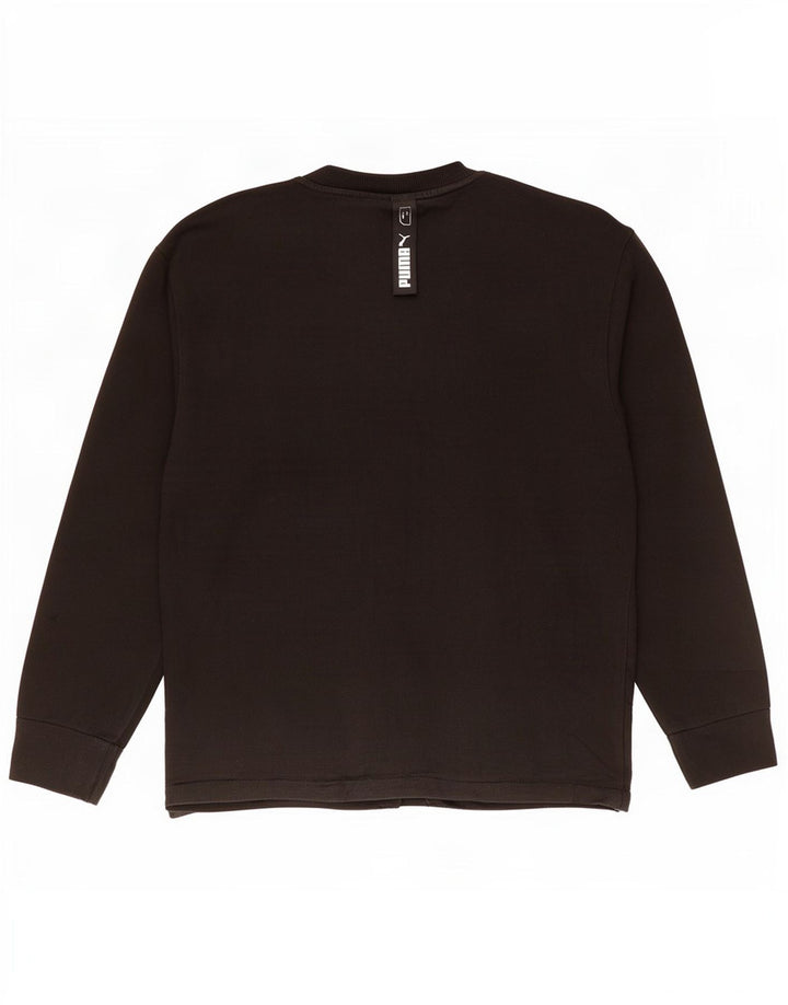 Felpa grafica da uomo Puma Maglione piccolo cotone nero