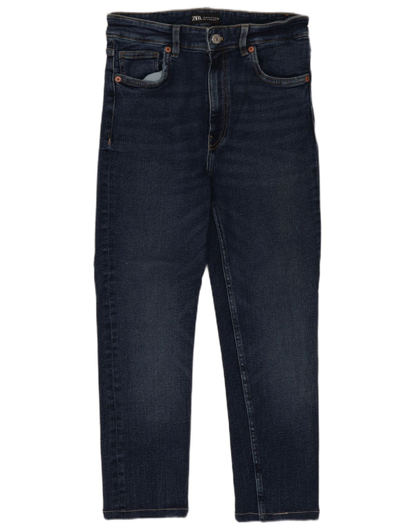 Jeans Capri skinny a vita alta da donna Zara EU 40 medio W30 L23 blu