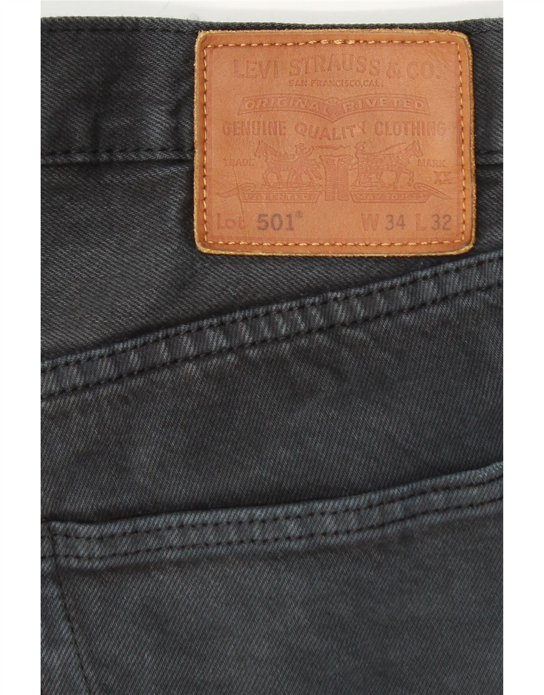 LEVI'S Jeans dritti da uomo 501 W34 L32 cotone nero