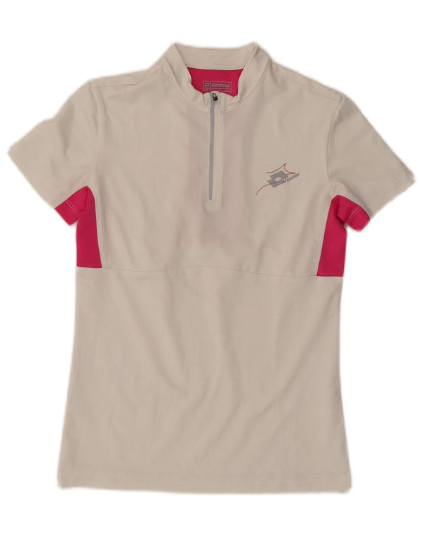 Lotto Womens Short Sleeve Pullover Tracksuit Top UK 8 Small White