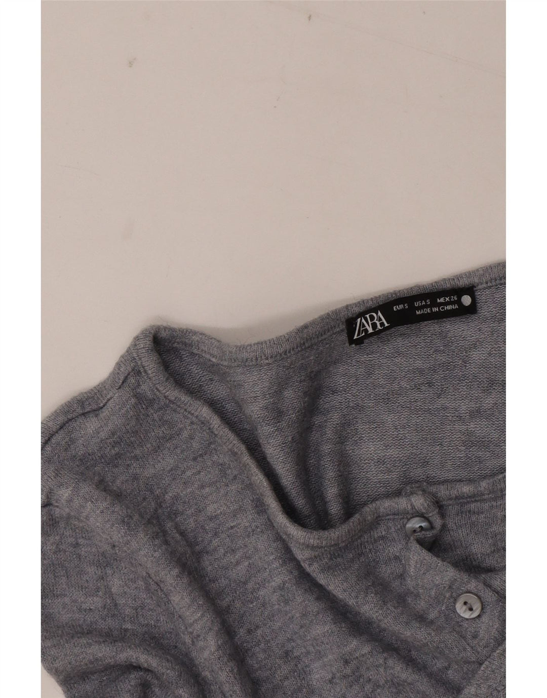 Top cardigan corto Zara da donna UK 10 piccolo grigio