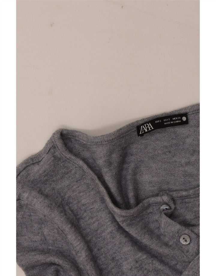 Top cardigan corto Zara da donna UK 10 piccolo grigio