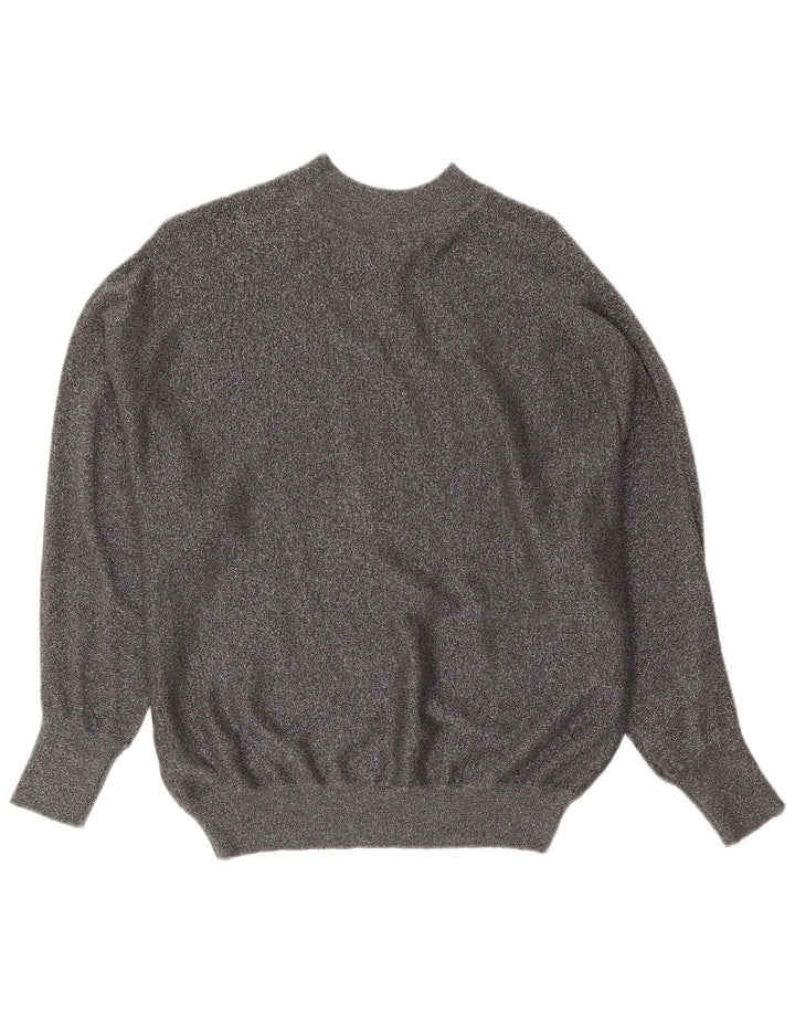 Maglione maglione a collo alto da donna Marks & Spencer UK 14 Grigio medio chiazzato