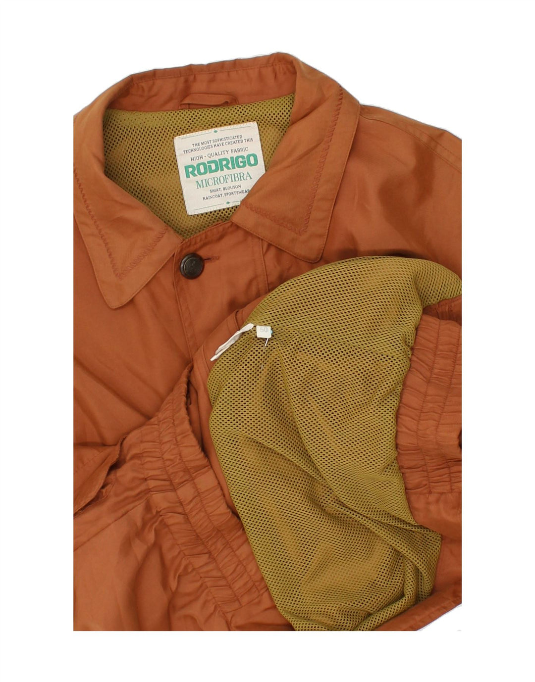 RODRIGO Mens Bomber Jacket IT 50 Large Brown Cotton Vintage Rodrigo and Second-Hand Rodrigo from Messina Hembry 