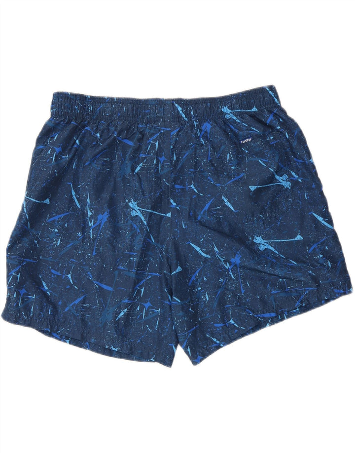 Pantaloncini da bagno grafici da uomo Lotto 2XL Poliestere geometrico blu navy