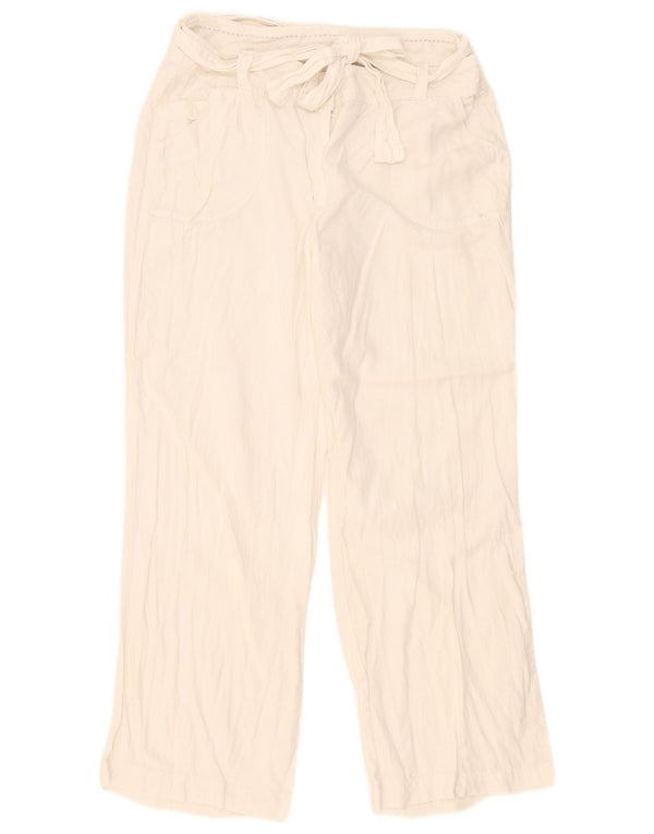 Pantaloni casual da donna Marks & Spencer UK 16 Large W36 L27 Lino bianco