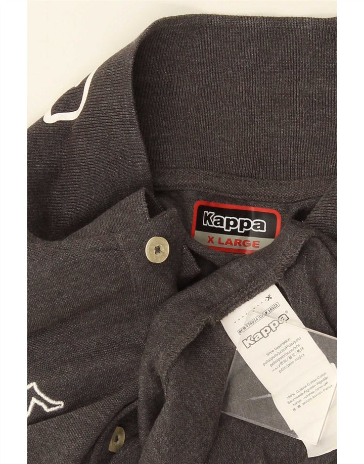 Polo grafica da uomo Kappa XL in cotone grigio