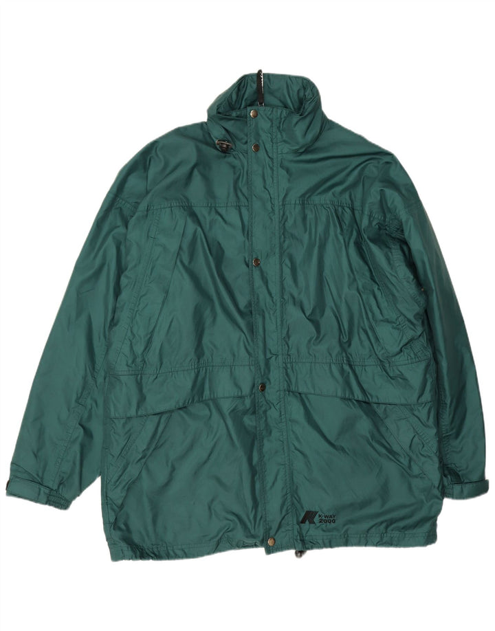 Giacca antipioggia da uomo K-Way Loose Fit UK 40 Large Verde Poliammide
