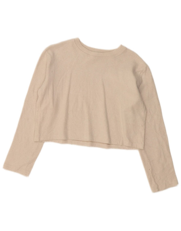 Maglione Zara da donna, vestibilità ampia, con scollo a barca, vestibilità ampia, UK 14, medio, bianco sporco