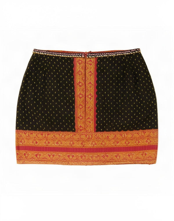 Zara Womens Mini Skirt Large W30 Green Paisley