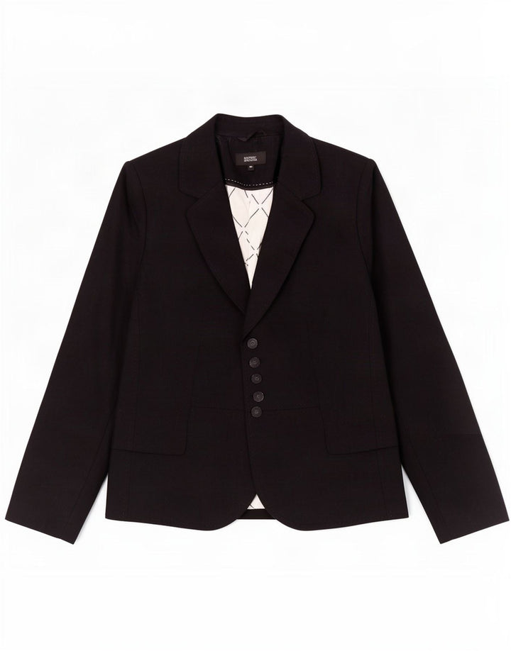 Giacca blazer a 5 bottoni da donna Marks & Spencer UK 18 XL poliestere nero