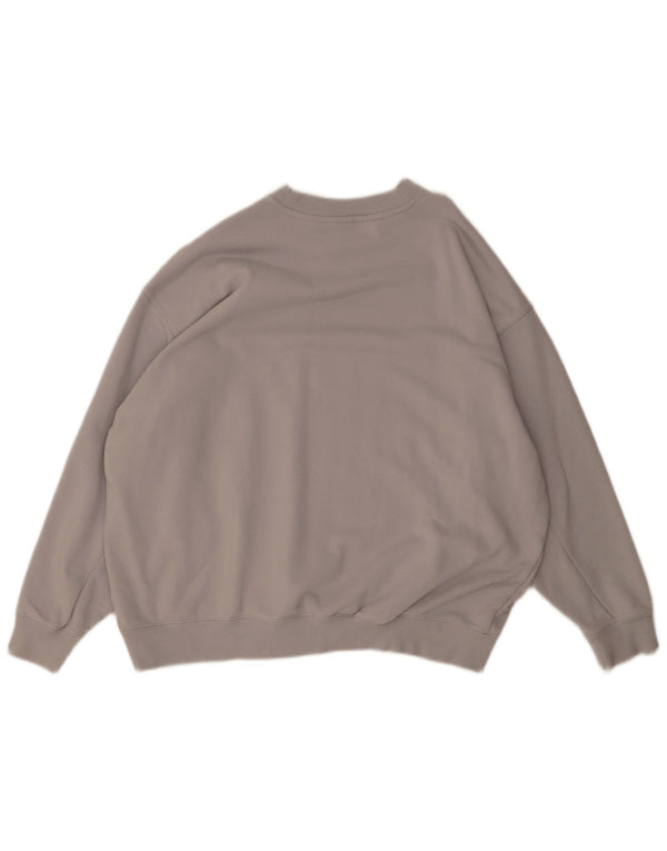 Felpa oversize da donna Adidas maglione UK 10 piccolo cotone grigio