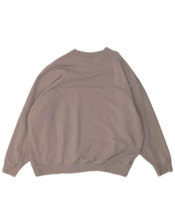 Felpa oversize da donna Adidas maglione UK 10 piccolo cotone grigio