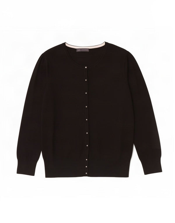 Maglione cardigan da donna Marks & Spencer UK 16 grande viscosa nera